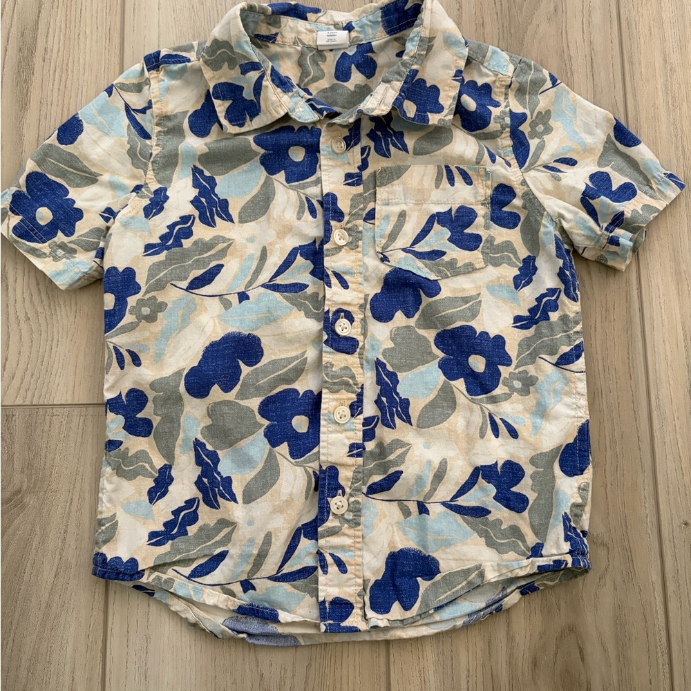 Gap Button Down Floral and Leaf Print Kids Shirts Set - Picture 5 of 9